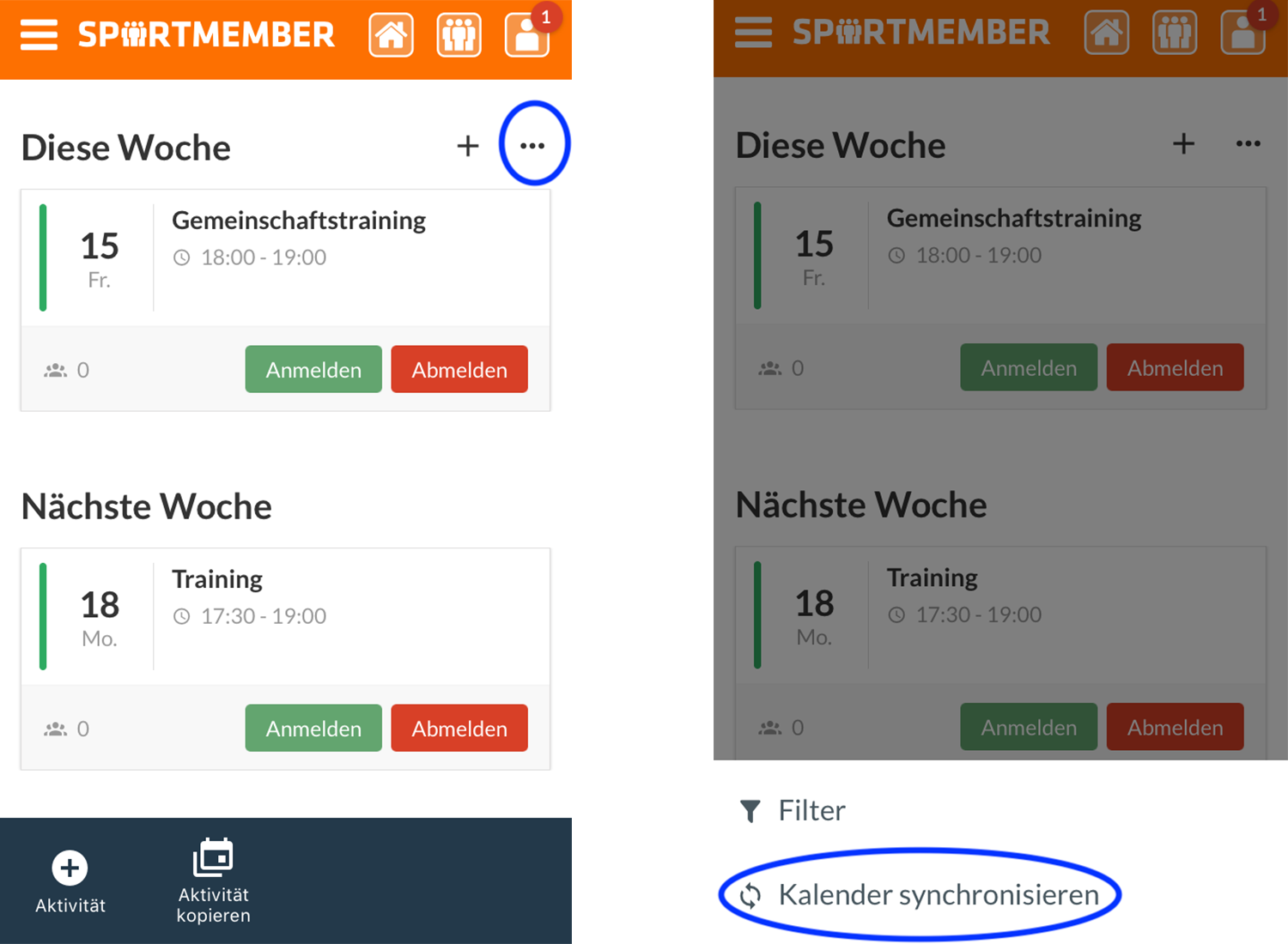 Kalender synchronisieren SportMember Kalender synchronisieren SportMember